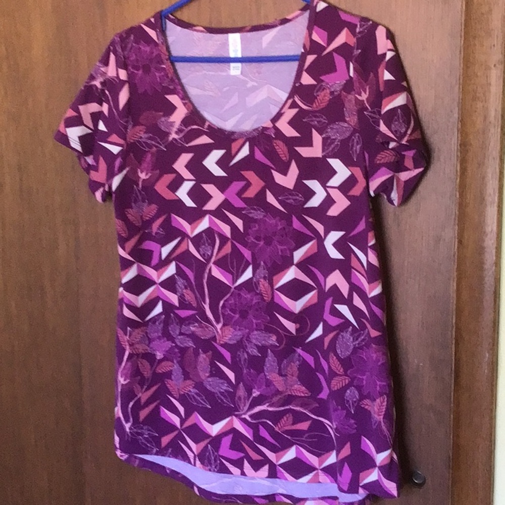 LuLaRoe Purple Graphic Short Sleeve Tee